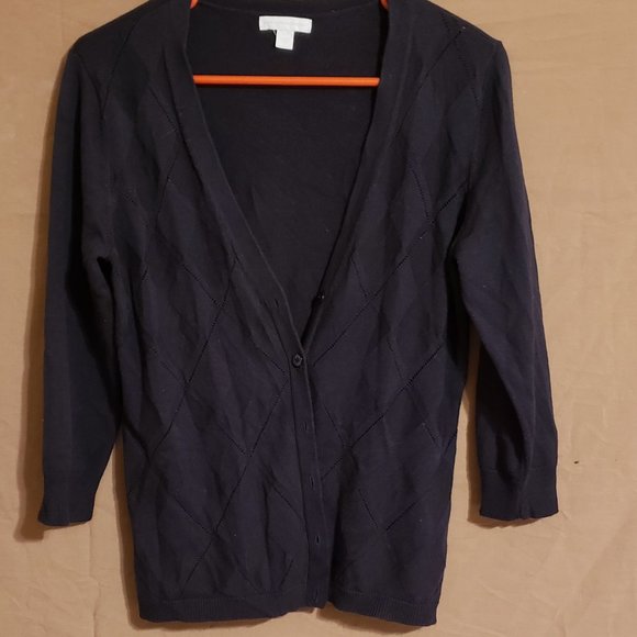 Stylish Blue V Neck Button Solid Knit Sweater Spring TF016